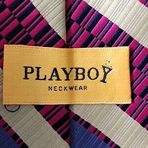 Playboy Neck Tie Striped Necktie Stripes 90s Y2K Geometric Luxury Corporate